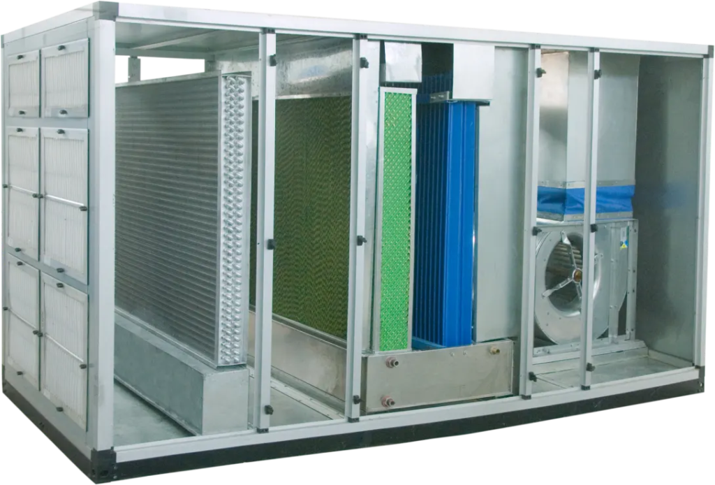 Dual stage evaporative duct, Hybrid air cooling system - Degree Day